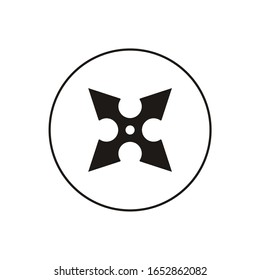 Illustration ninja star sharp silhouette logo design vector 