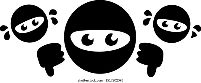 illustration of Ninja, sticker, tshirt print, vector illustration