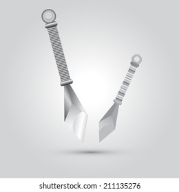 Illustration of ninja weapon, cartoon vector