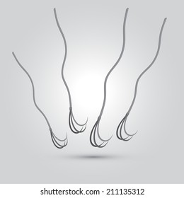 Illustration of ninja weapon, cartoon vector