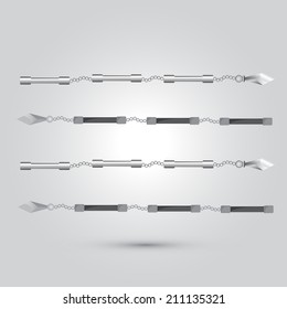Illustration of ninja weapon, cartoon vector