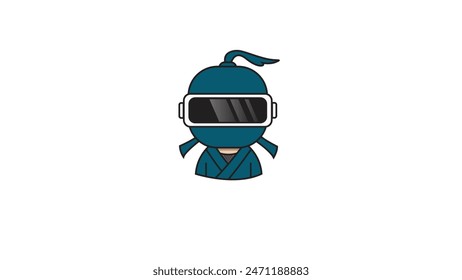 Illustration of Ninja weraing VR, suitable for game logo, application, t-shirt etc