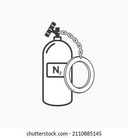 illustration of nitrous oxide system, auto sport icon, vector art. svg