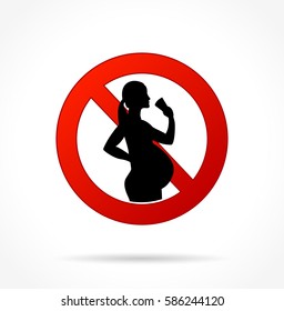 Illustration of no alcohol for pregnant women icon