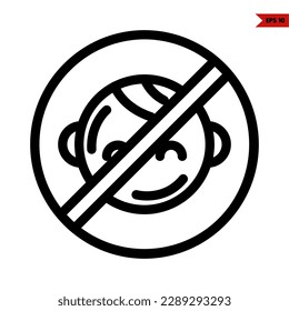 illustration of no baby line icon  