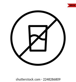 Illustration of No Drink Glyph Icon