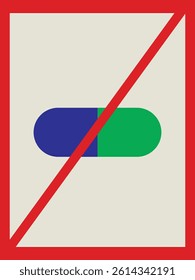 Illustration no drug art bauhaus color
