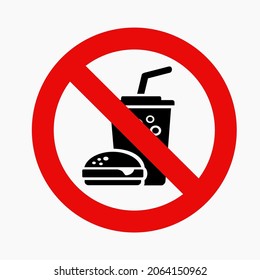 
Illustration of no eating and drinking sign, flat style design