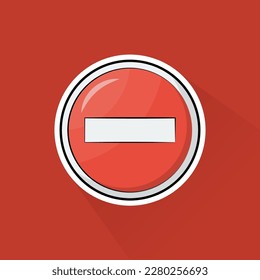 Illustration of No Entry Sign in Flat Design