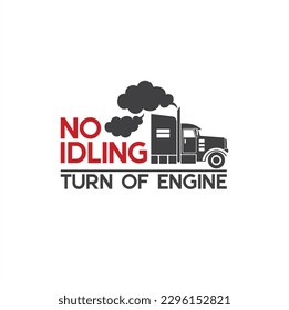 illustration of no idling, no idling sign, vector art.