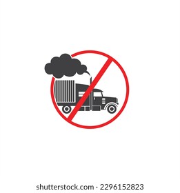 illustration of no idling, no idling sign, vector art.