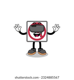 Ilustración de no girar la izquierda o la U con un auricular vr, diseño de caracteres