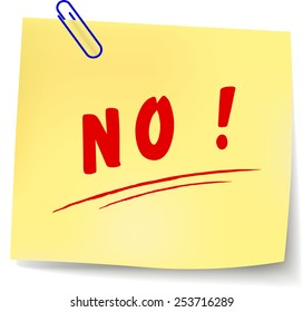 illustration of no note on white background