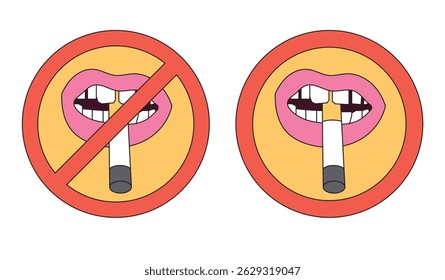 Illustration no smoking retro unique design