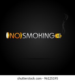 illustration of no smoking sign with cigarette