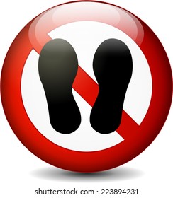 Illustration of no stay here round sign on white background