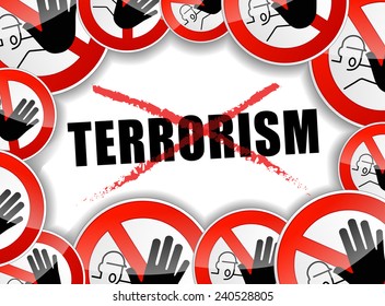 illustration of no terrorism concept background design