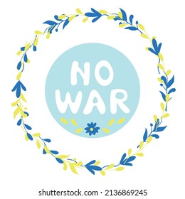 Illustration of the "No to war" concept. Peace to Ukraine. Vector design on a white background.