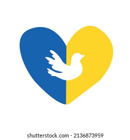 Illustration of the "No to war" concept. Peace to Ukraine. Vector design on a white background.