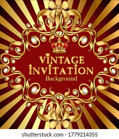 illustration noble background with gold(en) pattern and crown
