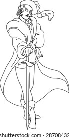 Illustration of a noble with sword.