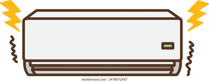 Illustration of a noisy indoor air conditioner.