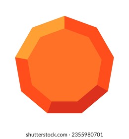 Illustration of a nonagon in minimalistic style. Minimalistic polygon type in minimalistic volumetric style.