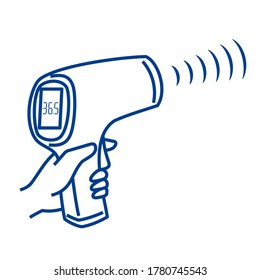 Illustration of non-contact electronic thermometer