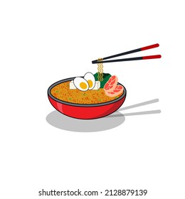 illustration of noodle with background white