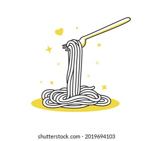 Illustration Noodle, Pasta Handdrawn Vector