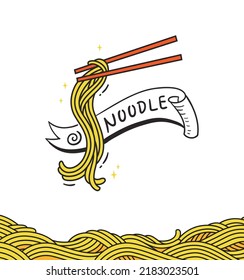 illustration of noodles with chopsticks vector