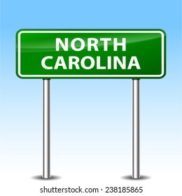 illustration of north Carolina green metal road sign