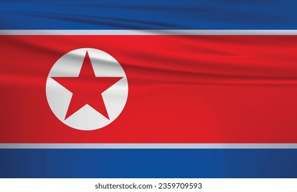 Ilustración de la bandera de Corea del Norte y el vector editable bandera de Corea del Norte