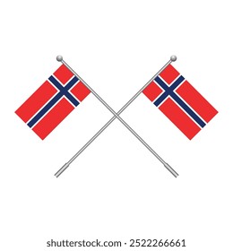 Ilustração da bandeira da Noruega. Isolado na ilustração do vetor de fundo branco