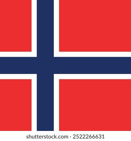 Ilustración de la bandera de Noruega. Diseño plano de la bandera nacional de Noruega. Ilustración vectorial