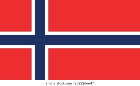 Ilustración de la bandera de Noruega. Diseño plano de la bandera nacional de Noruega. Ilustración vectorial