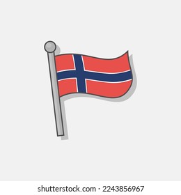 Ilustración de la plantilla de bandera de Noruega