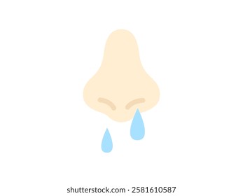 Illustration of a nose icon with a runny nose.