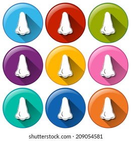 Illustration of the nose icons on a white background