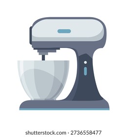 Illustration of nostalgic retro countertop kitchen mixer with controls, Artistic depiction of traditional vintage stand mixer featuring speed settings and base details