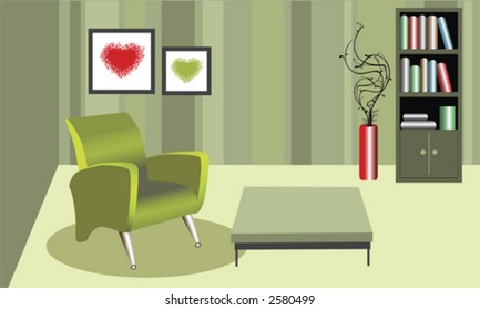 illustration of a nostalgic style room