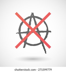Illustration of a not allowed icon with an anarchy sign