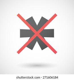 Illustration Of A Not Allowed Icon With An Asterisk