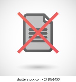 Illustration of a not allowed icon with a document