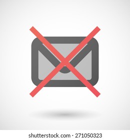 Illustration of a not allowed icon with an envelope