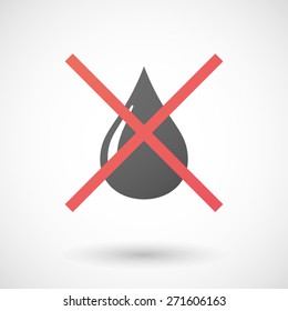 Illustration of a not allowed icon with a fuel drop