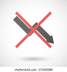 Illustration of a not allowed icon with a graph