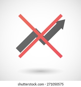 Illustration of a not allowed icon with a graph