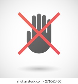 Illustration of a not allowed icon with a hand