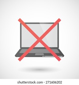 Illustration of a not allowed icon with a lock pad